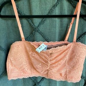 DUSTY PINK LACE LIGHTLY PADDED BANDEAU